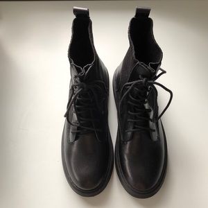 NEW! Women’s Black Sock boots with laces! Never worn!